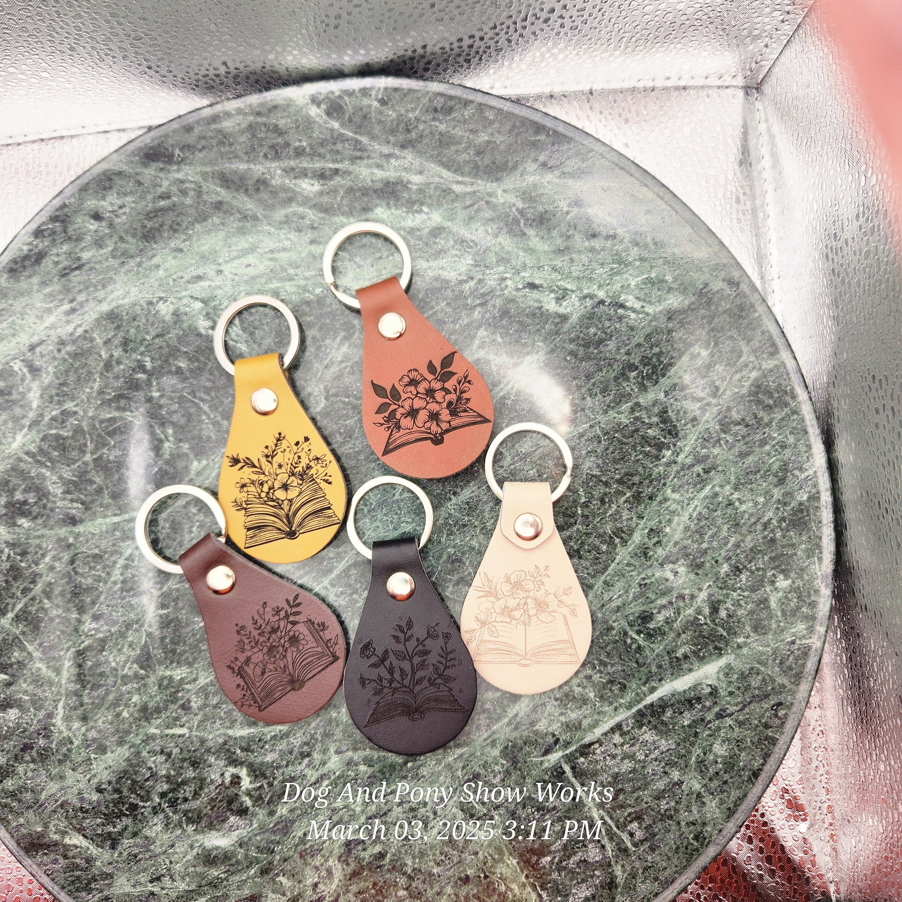 Book Lovers! Floral Book Keychains!