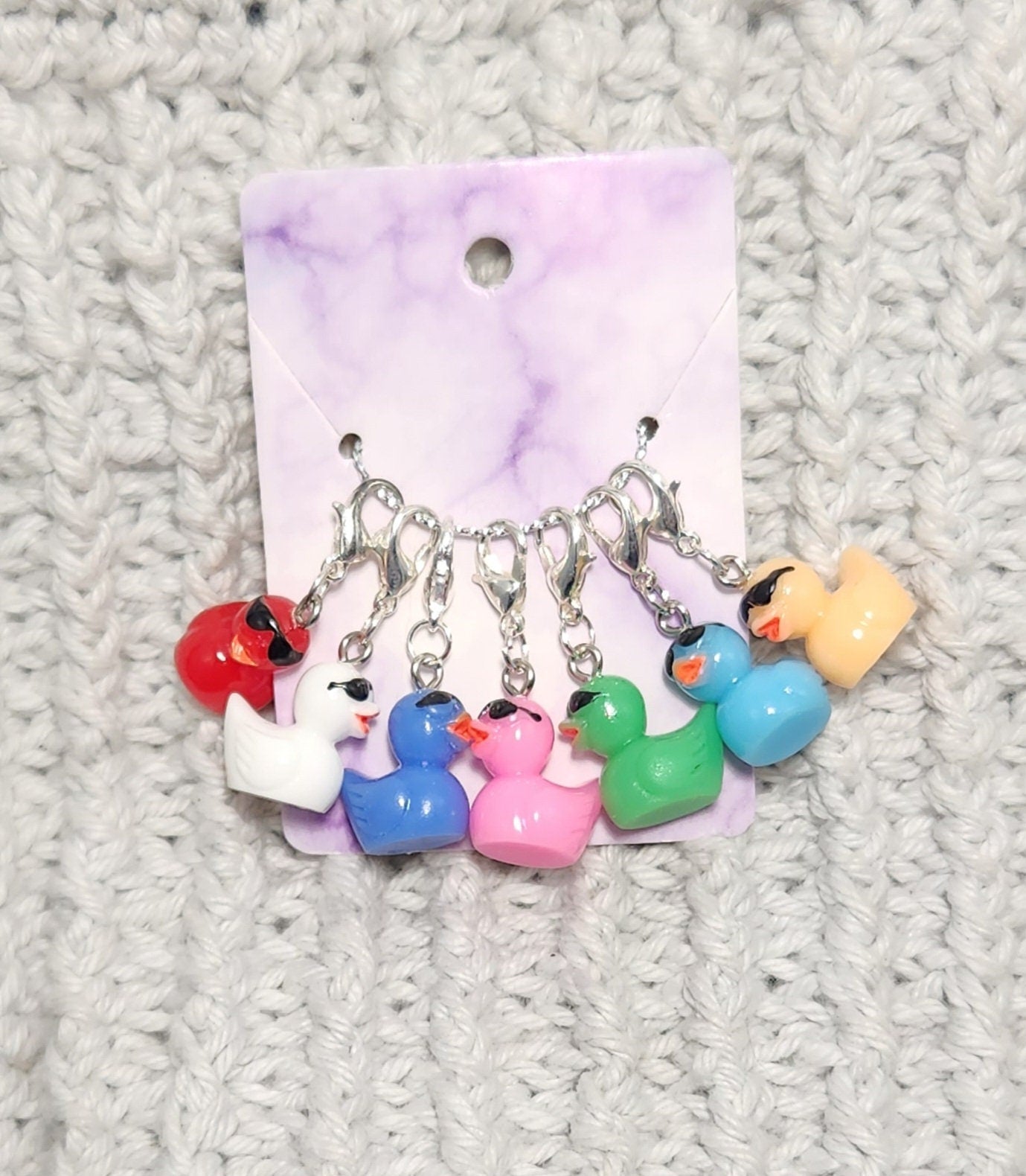 Cool Duck Club Crochet Or Knitting Stitch Markers, Set of 7