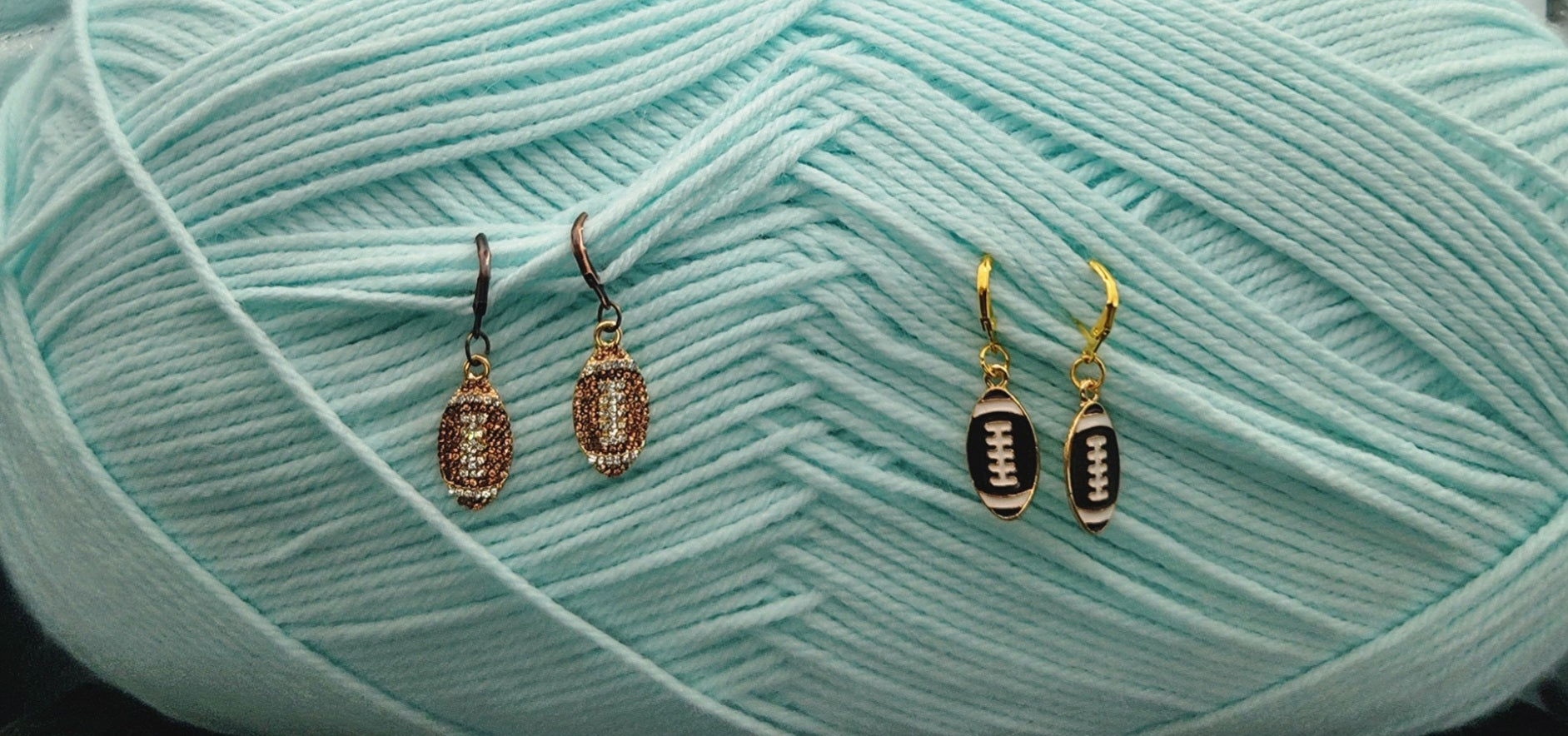 Superbowl Dangle earrings!! Glitzy earrings and shiny earrings.