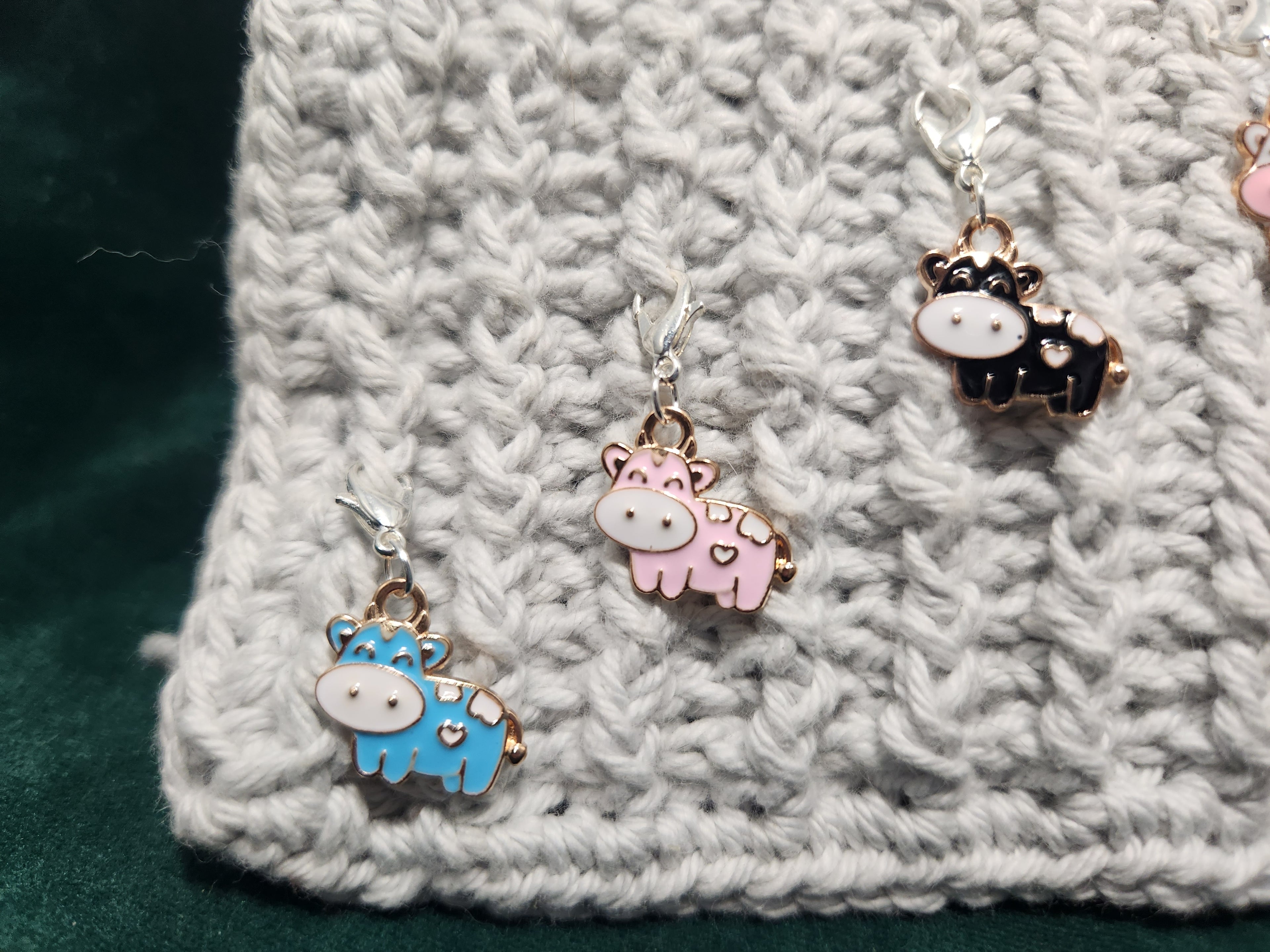 Cute Cow Crochet/Knitting Stitch Markers Set of 5