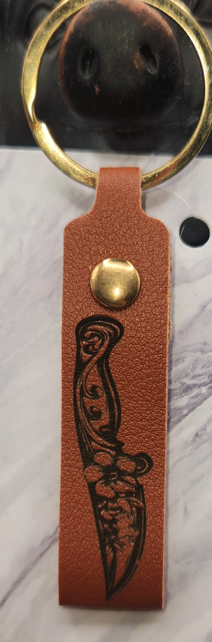 Floral Knife Keychain