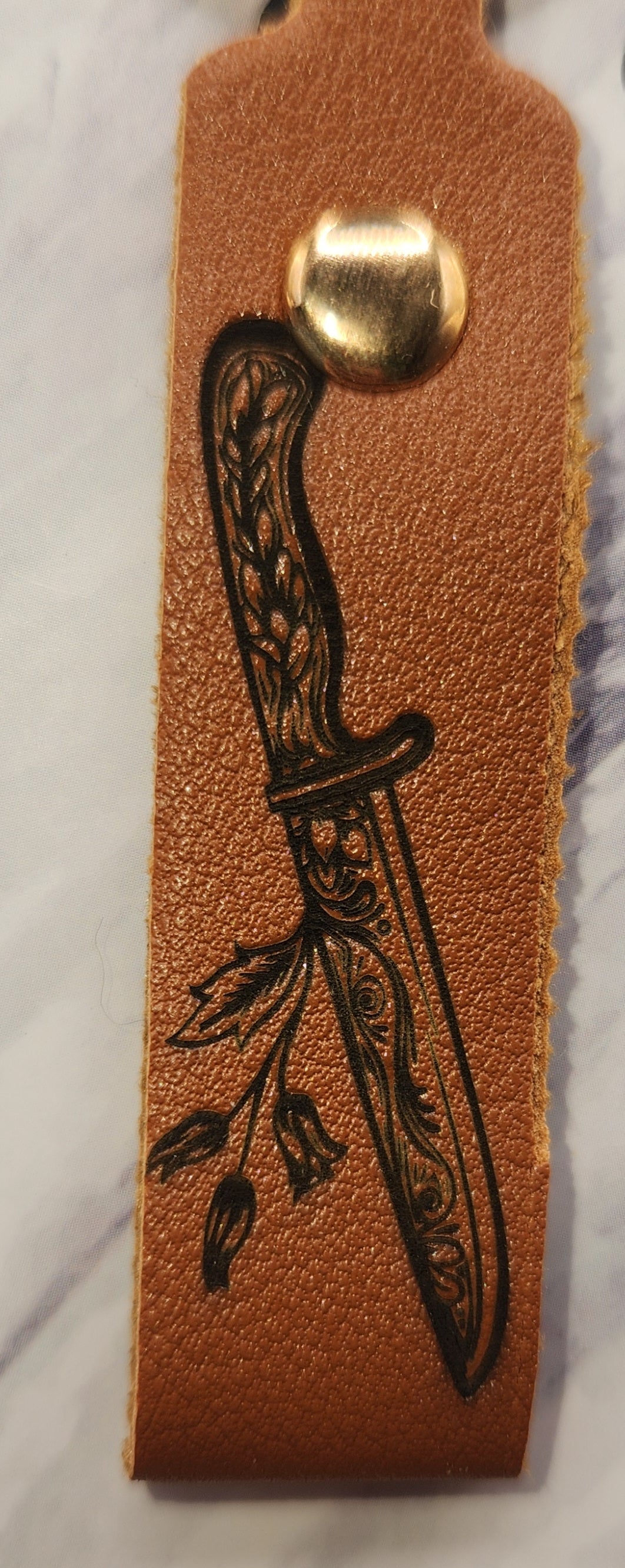 Floral Knife Keychain