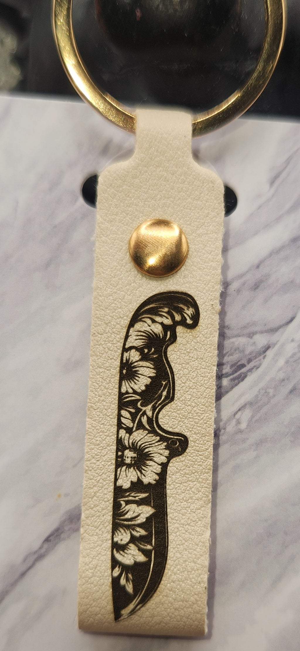 Floral Knife Keychain