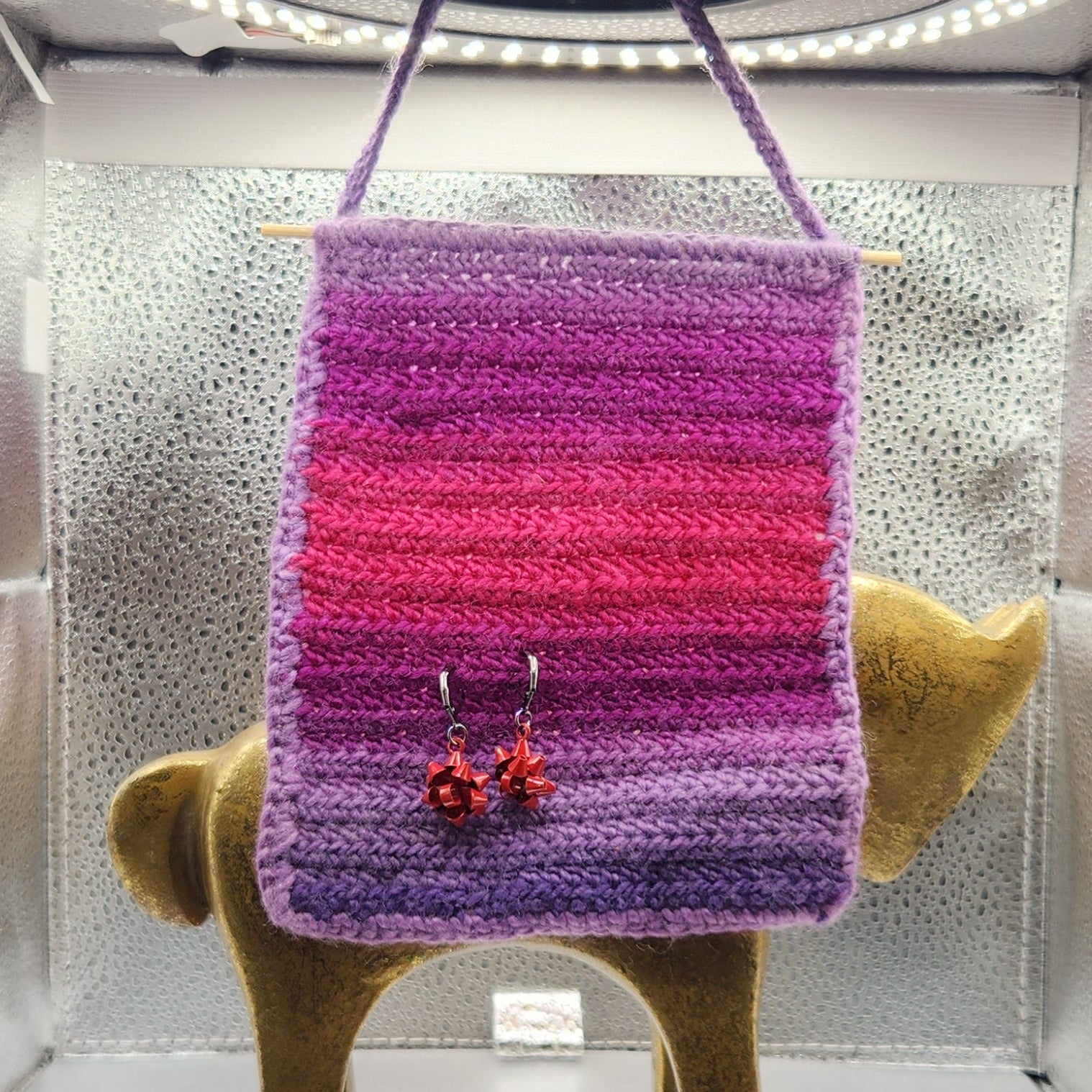 Crocheted Hanging Earring Holder