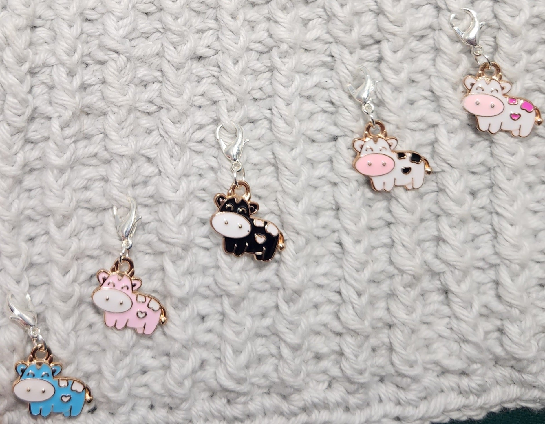 Cute Cow Crochet/Knitting Stitch Markers Set of 5