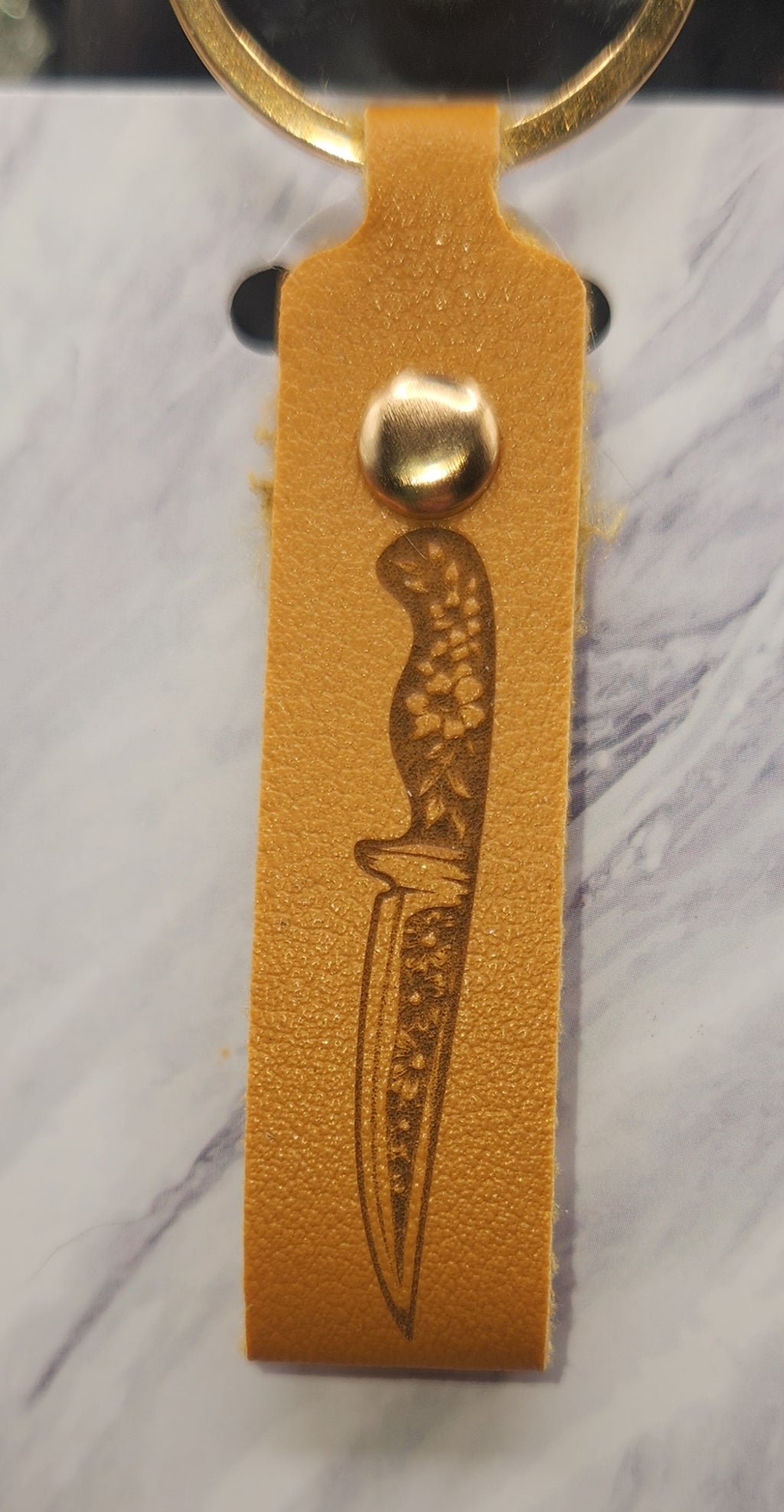 Floral Knife Keychain