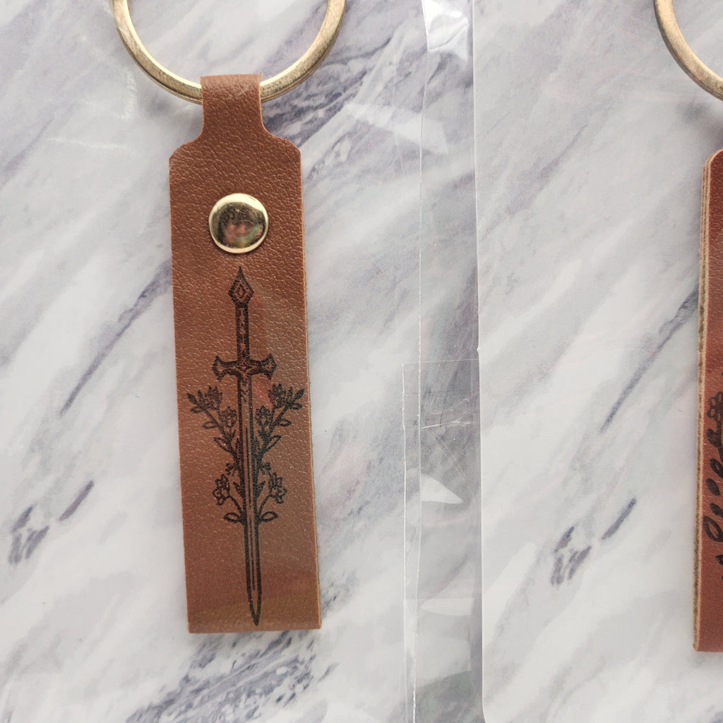 Floral Sword Keychain!! Can be Personalized!