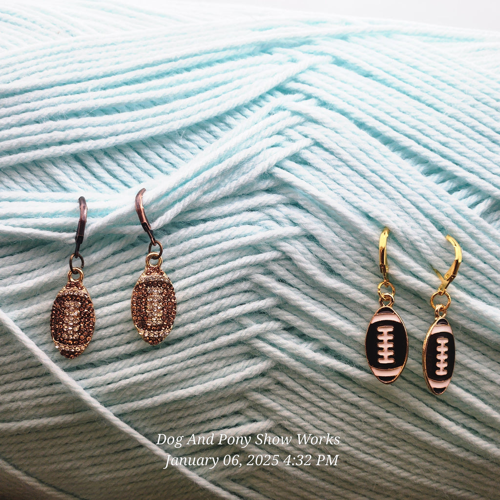 Superbowl Dangle earrings!! Glitzy earrings and shiny earrings.